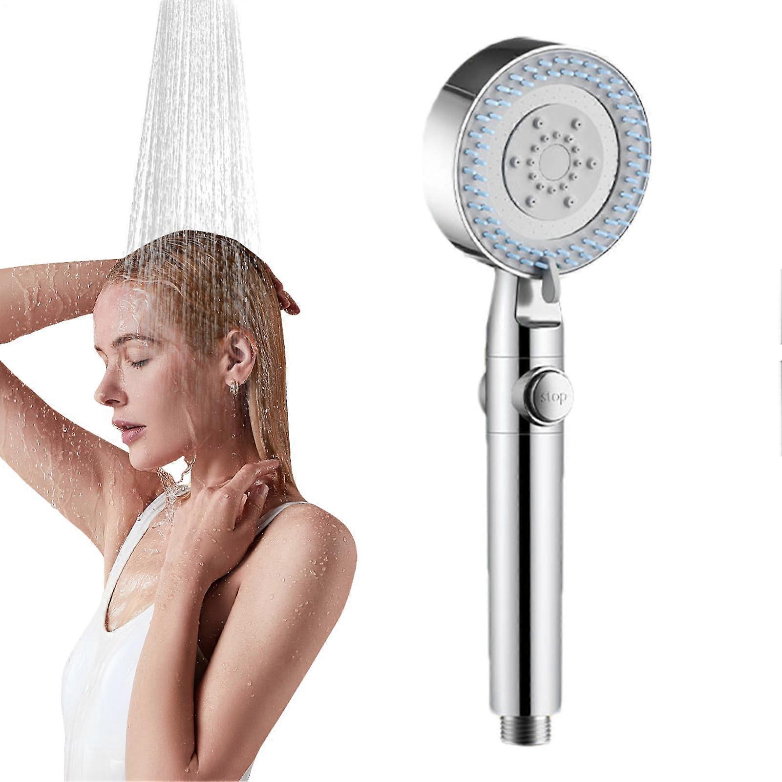 Filtered handheld shower head, 5 modes, pressureboosting, multilayer filtration