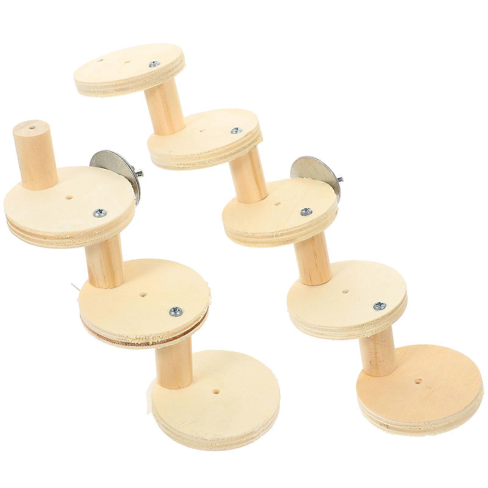 Wooden Ladder Toy for Small Pets Light Yellow Eightlayer Hamster Toy 8.27 x 4.33 x 11.81 inches