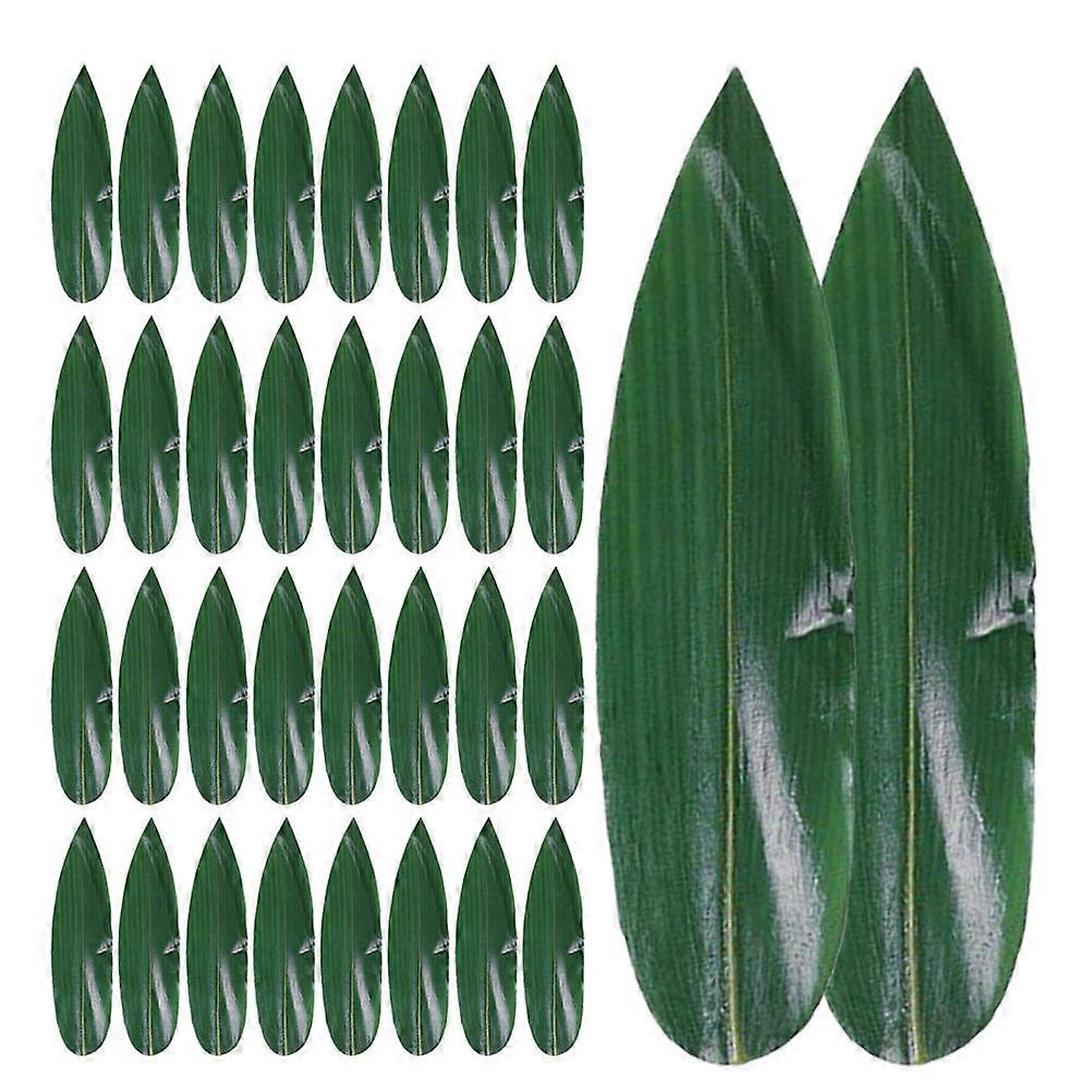 Decorative Sushi Leaf Leaves Mats Table Decoration Restaurant Service Bamboo Leaf Rectangular 100Pcs