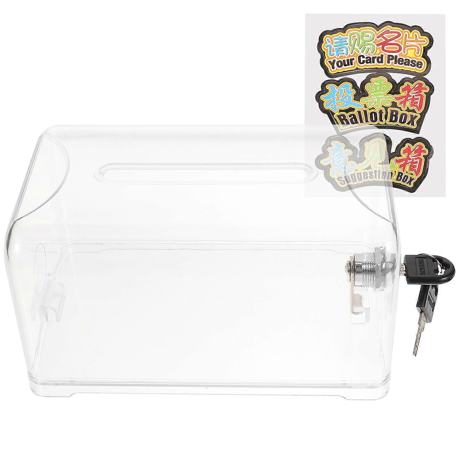 Suggestion Box with Lock Transparent Acrylic Easy Access Slot for Storage Use