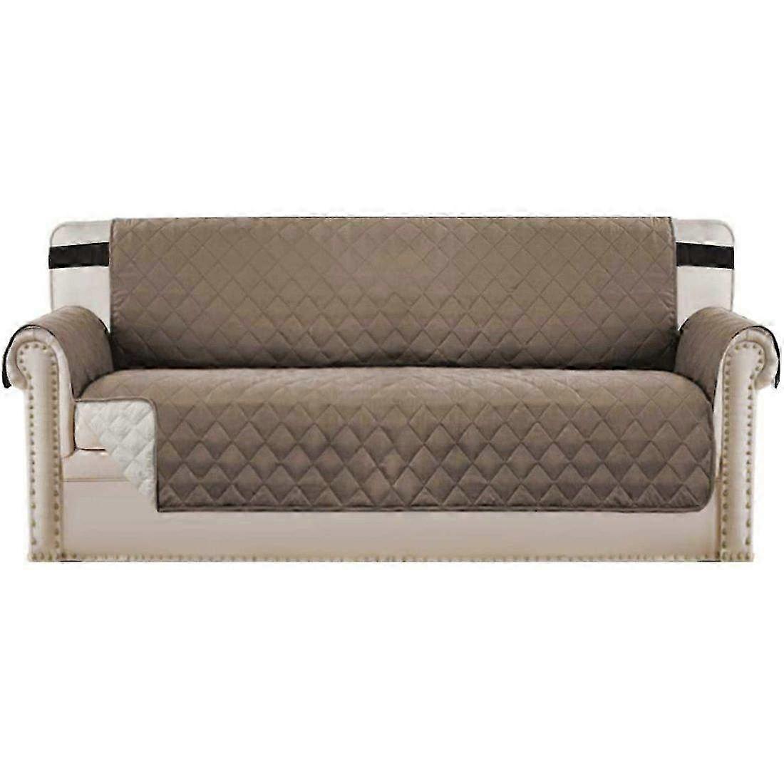 Quilted Sofa Covers for Furniture Protection - Water-Repellent Micro-Fabric Pet Cover with Elastic Straps & Anti-Slip Foam Design