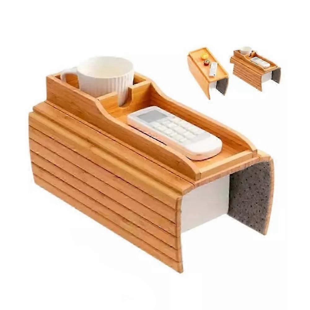 2025 New Couch Hacks,Bamboo Sofa Arm Tray Couch Cup Holder Armrest Table