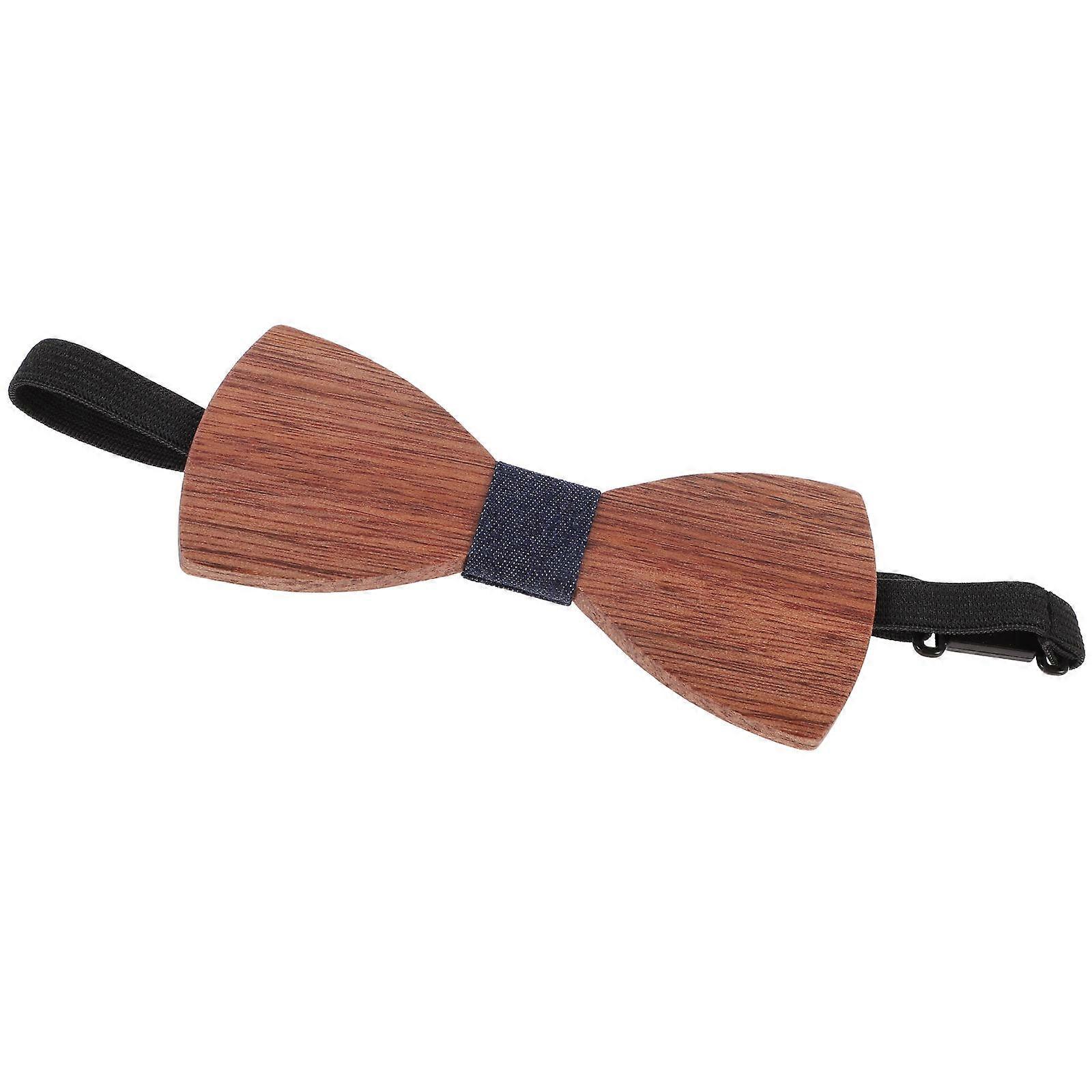 Wooden Bow Tie for Men Made of Premium Wood Perfect for Wedding Use with Elastic Band Adjustable Length Multi Color