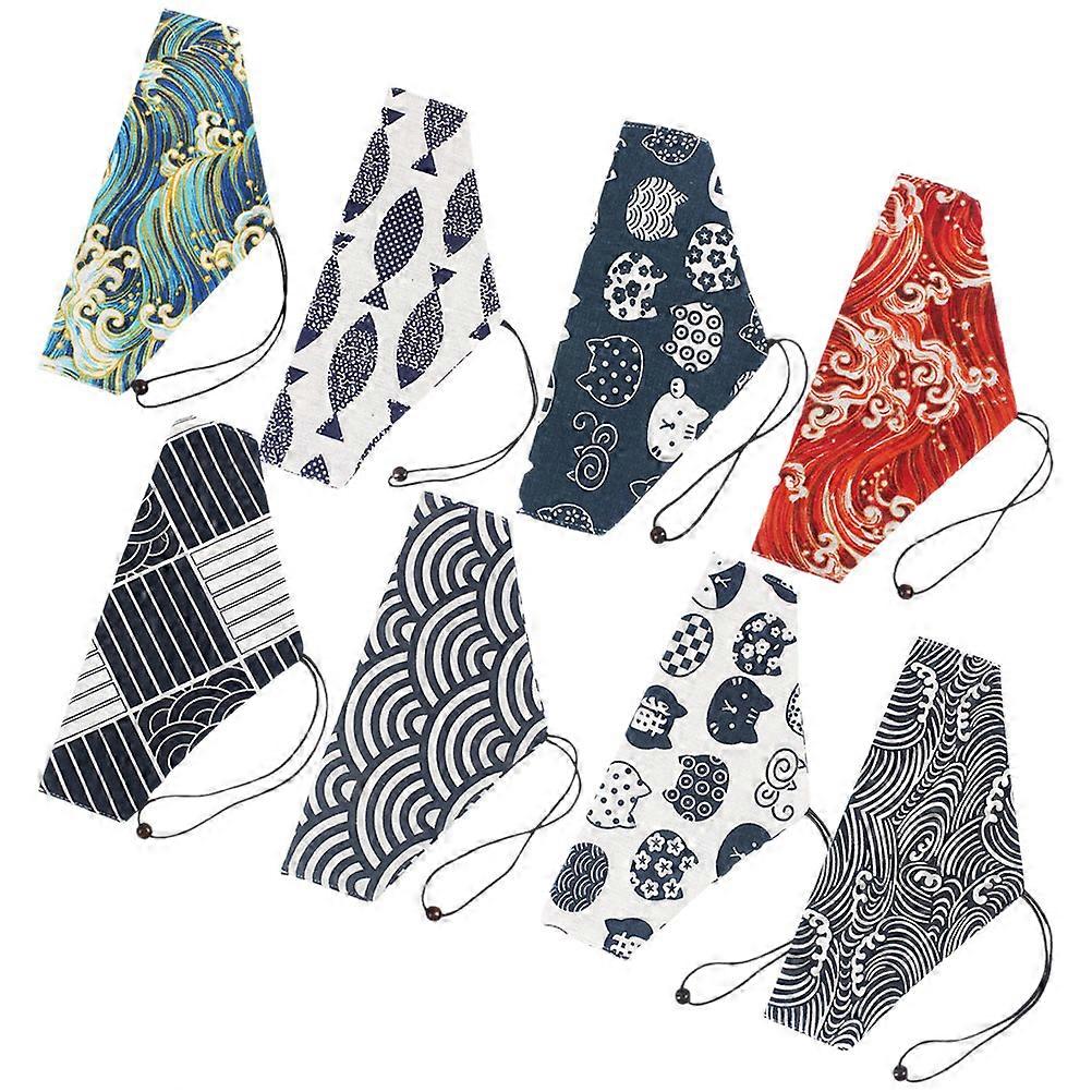8Pcs Japanese Style Forks and Chopsticks Storage Pouches
