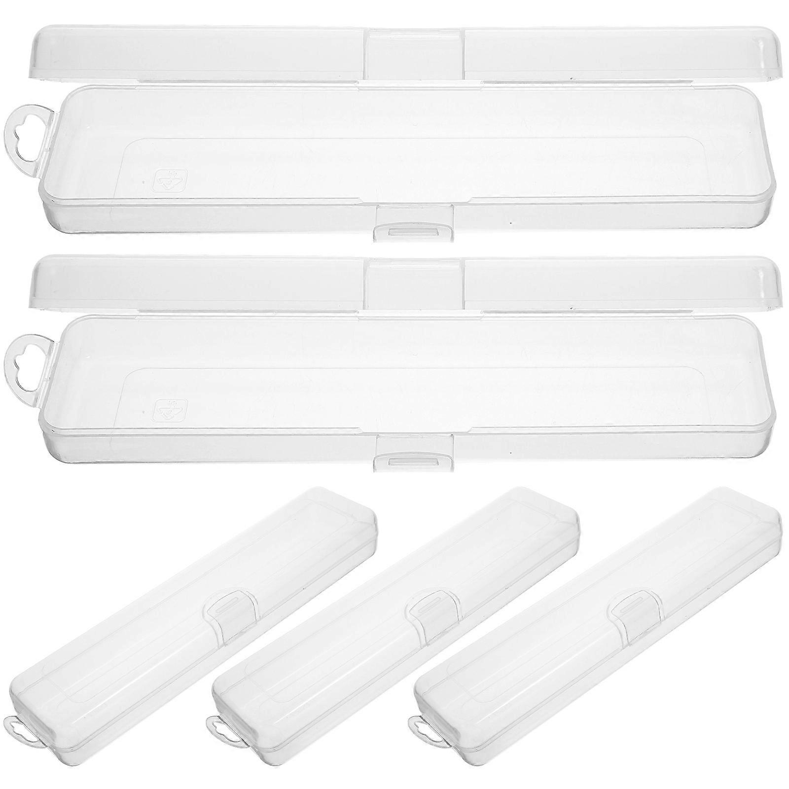 Travel Toothbrush Holder Case Transparent Makeup Brush Storage Container Durable Compact Portable For Toothbrushes Straws