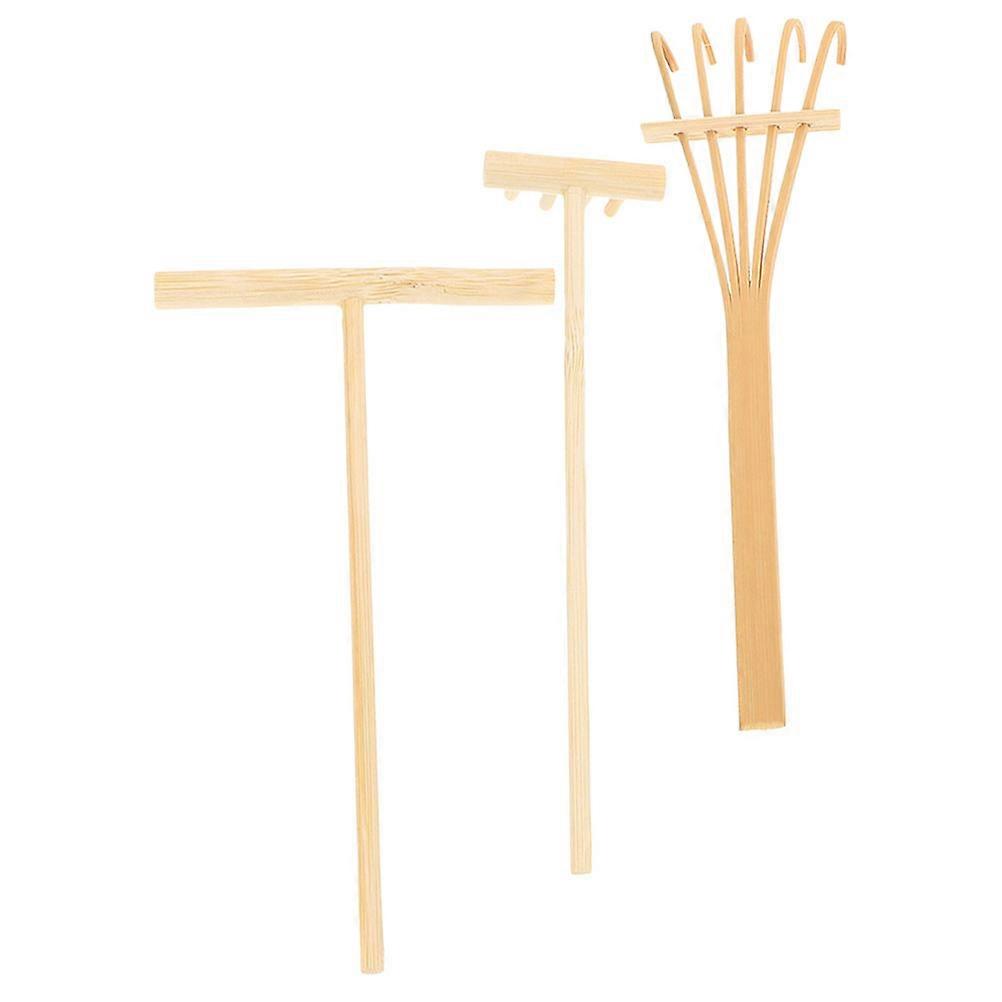 ミニチュアサンドトレイレーキセット、家庭、オフィス、ヨガスタジオ用の禅ガーデンツールストレス解消のためのコンパクトなデザイン&