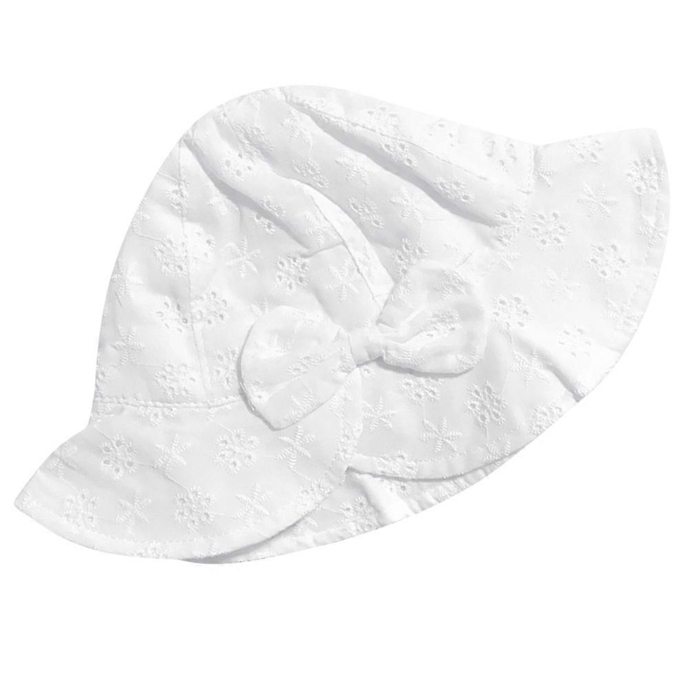 White Protection Cap with Lace Design for Summer Use Made of Cotton Comfortable and Breathable