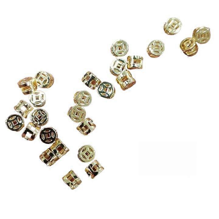 Copper Coin Spacer Beads Large Hole Hollow Out Three Dimensional Copper Coin Fu