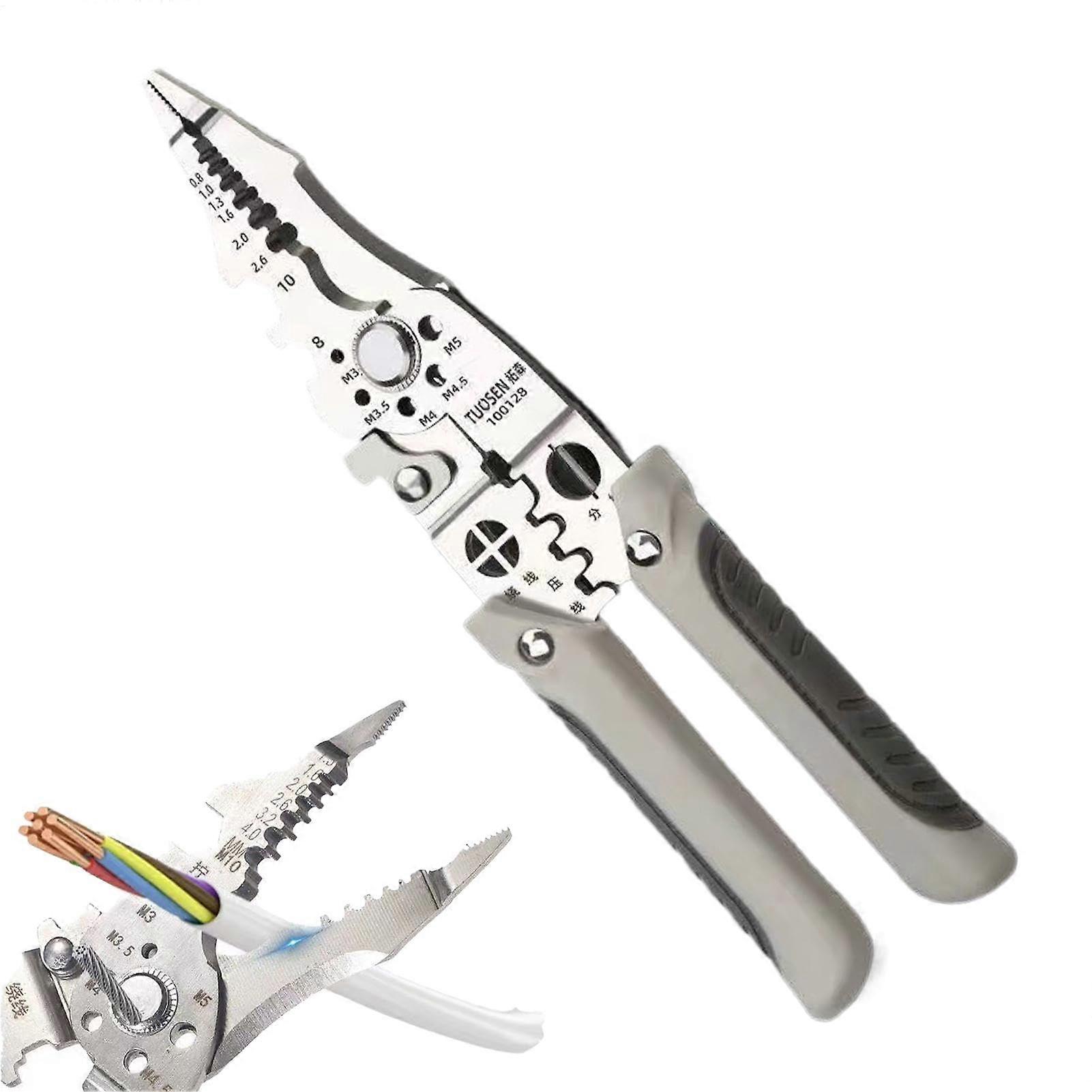 Wire Stripper Wire Cutter Crimping Tool Electric Wire Pliers with Screw Cutter for Cutting and Pulling Wires