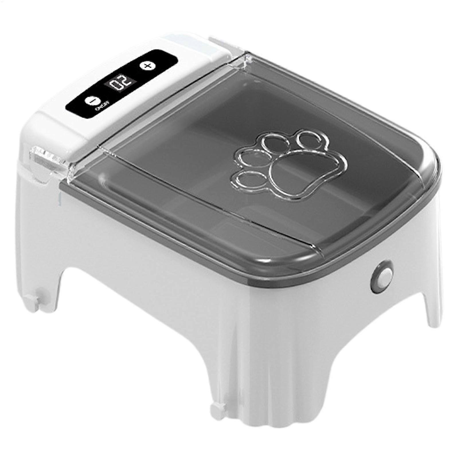 Pet Dispenser Sensor Timed Automatic Dry Food Feeder For Small Dogs - Easy Portion Control Grey / Pink Gray