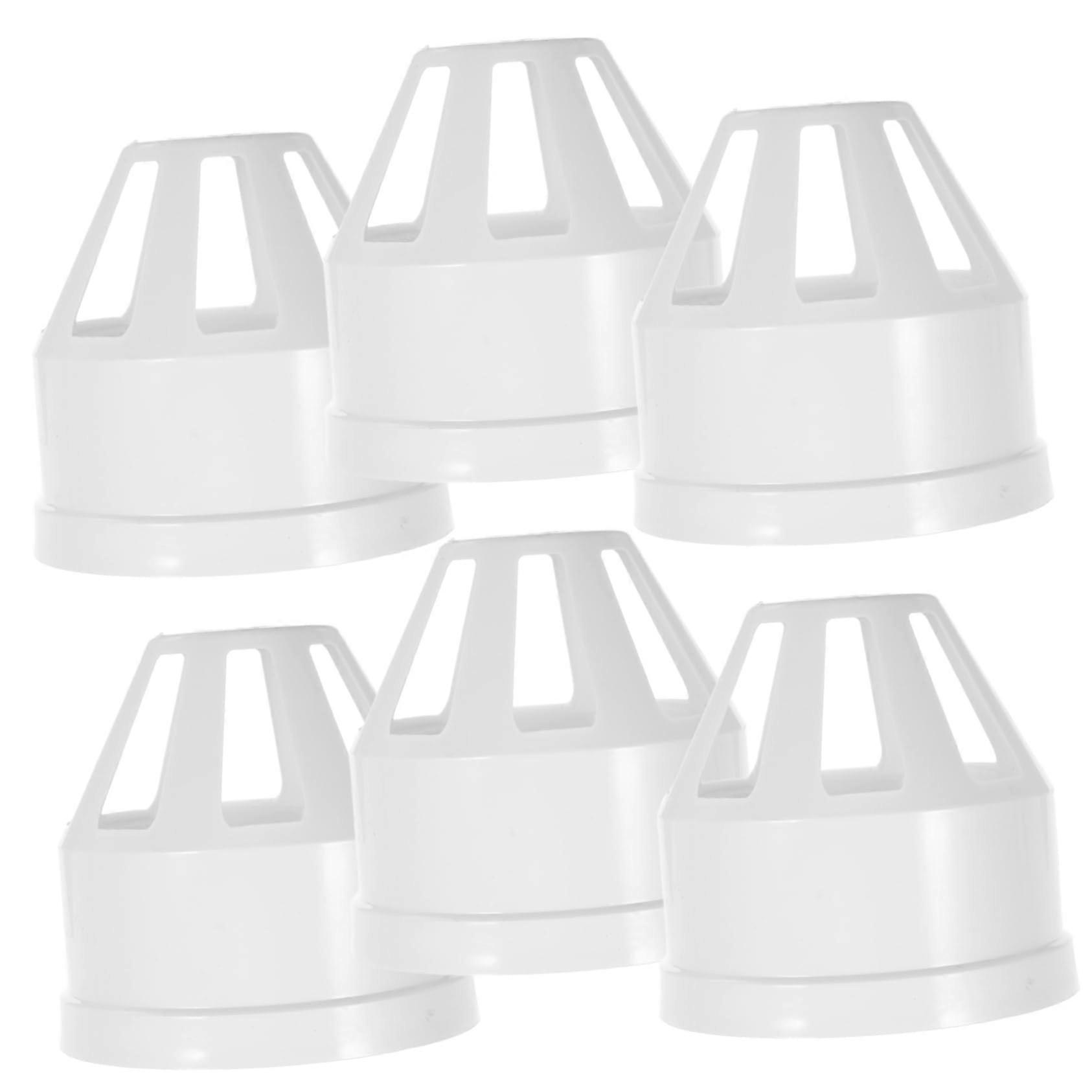 Pack of 6 Large Diameter Air Outlet Giant Sticky Hand Steamer Liner Swivel Castors Sump Pump Adapter PVC Vent Cap Pump for Flood Sump Pump Pipe White