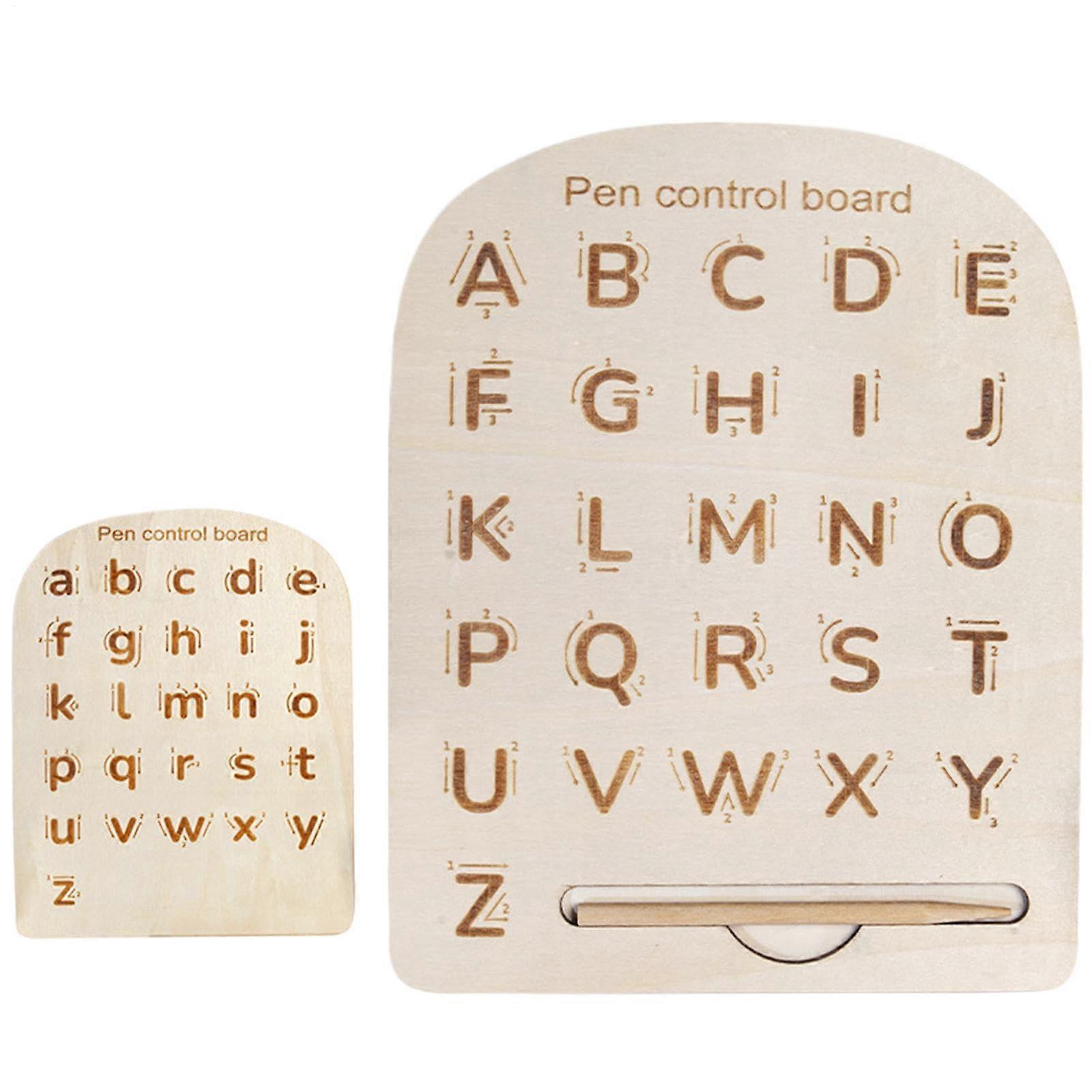 Letter Drawing Board for Kids - Wooden Alphabet and Number Tracing Board, Educational Writing Toy for Preschool Learning Activities