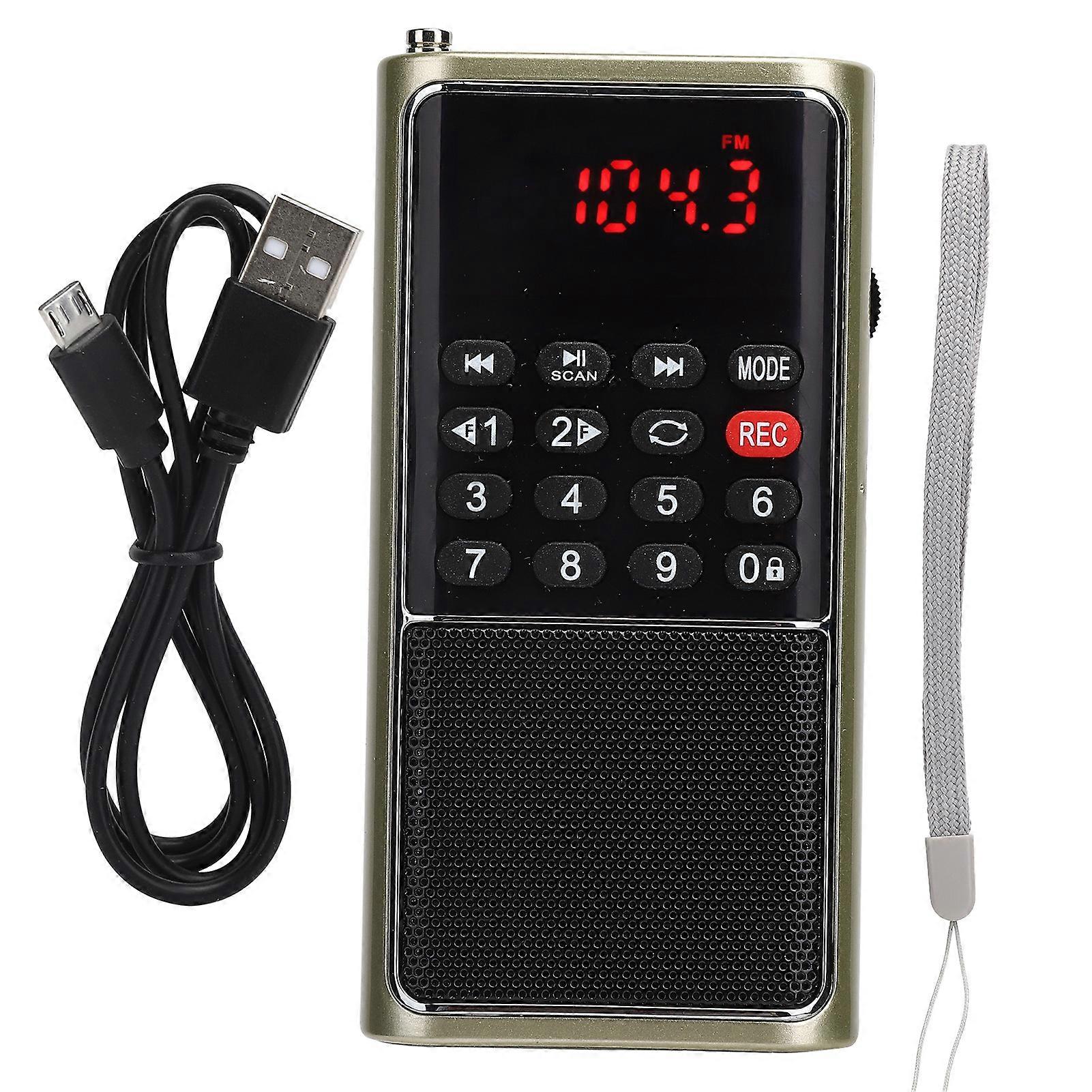 L-338 Portable FM Radio Player with Memory Card & U Disk Support - Stylish & Compact
