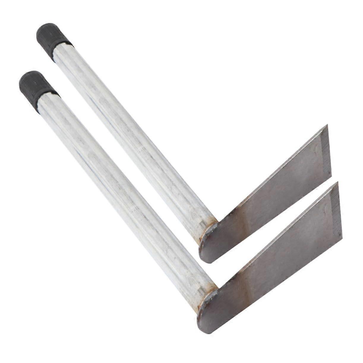 "Small Garden Hoe Tool Set of 2 for Hand Weeding and Planting, White Color, Durable Material, Ideal for Garden Care"