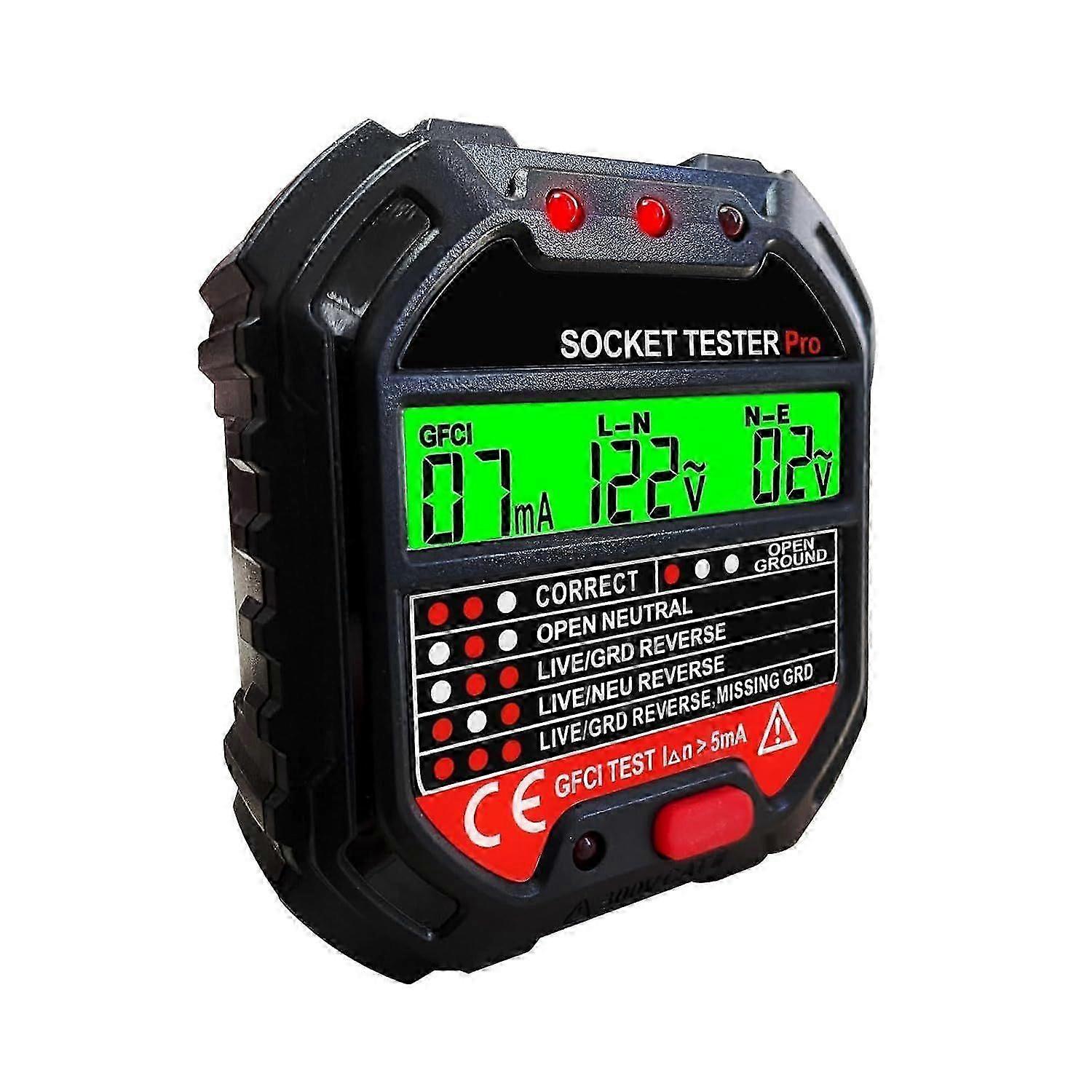 Unbrand Outlet Tester Advanced Receptacle Tester with Voltage Display 90~250V / 45~65Hz Power Socket