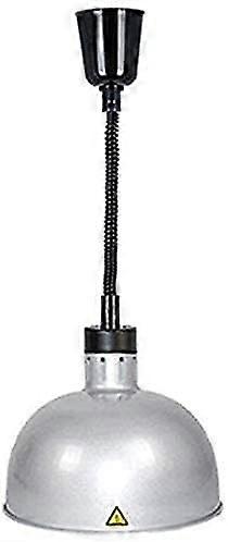 Heat Lamp Food Warmer Portable Telescopic Chandelier Single Head Buffet Warmer for Pizza and Food Serving (Silver)