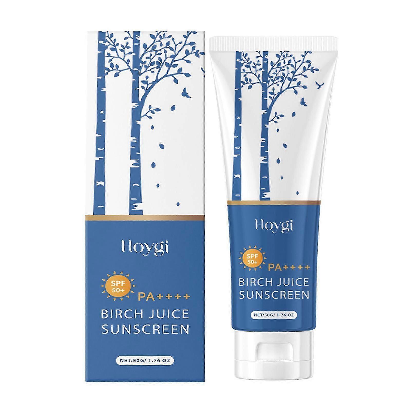 1-3x Birch Juice Moisturizing Sunscreen SPF50+ Refreshing Non-Sticky Facial Isolation Sunscreen