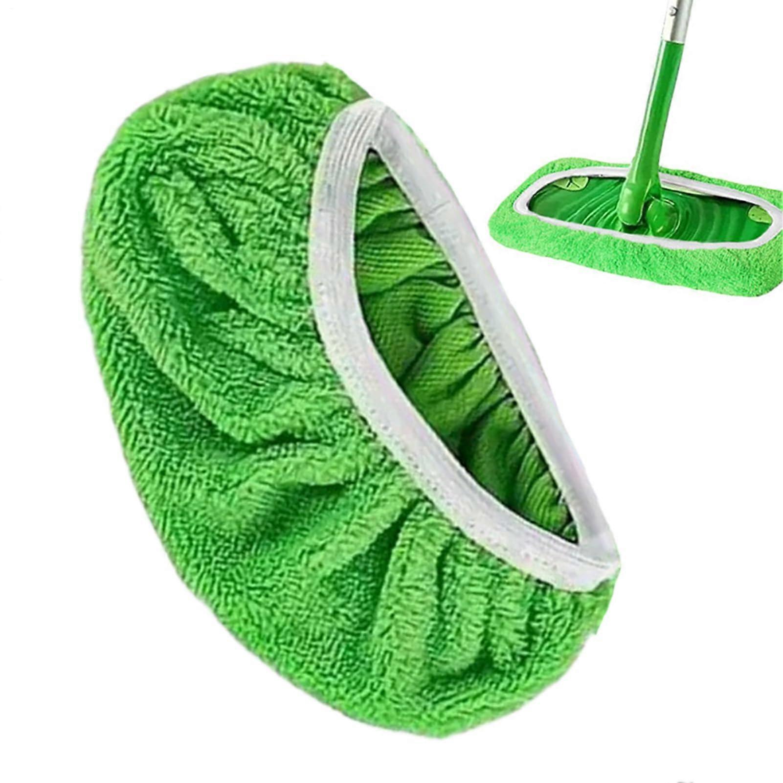 Flat Mop Refill Pads - Reusable Microfiber Cleaning Covers for Home, Hotel, Café Floor Care | Wet Dry Compatible Green