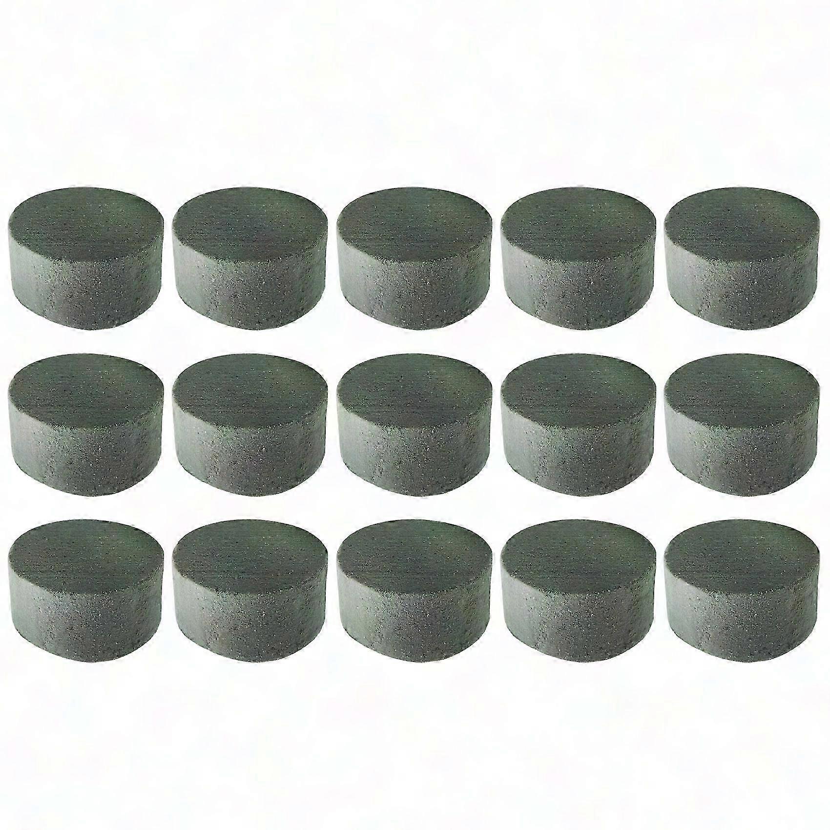 15 PCS Green Dry Floral Foam Blocks for Artificial Flowers, Round Styrofoam Base for Floral Arrangements