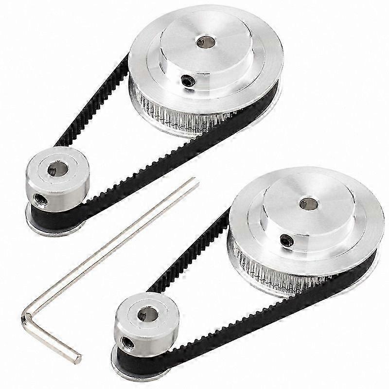Aluminum GT2 Timing Pulley Set, 20 & 60 Teeth with 5mm Bore for Synchronous Belt Drives
