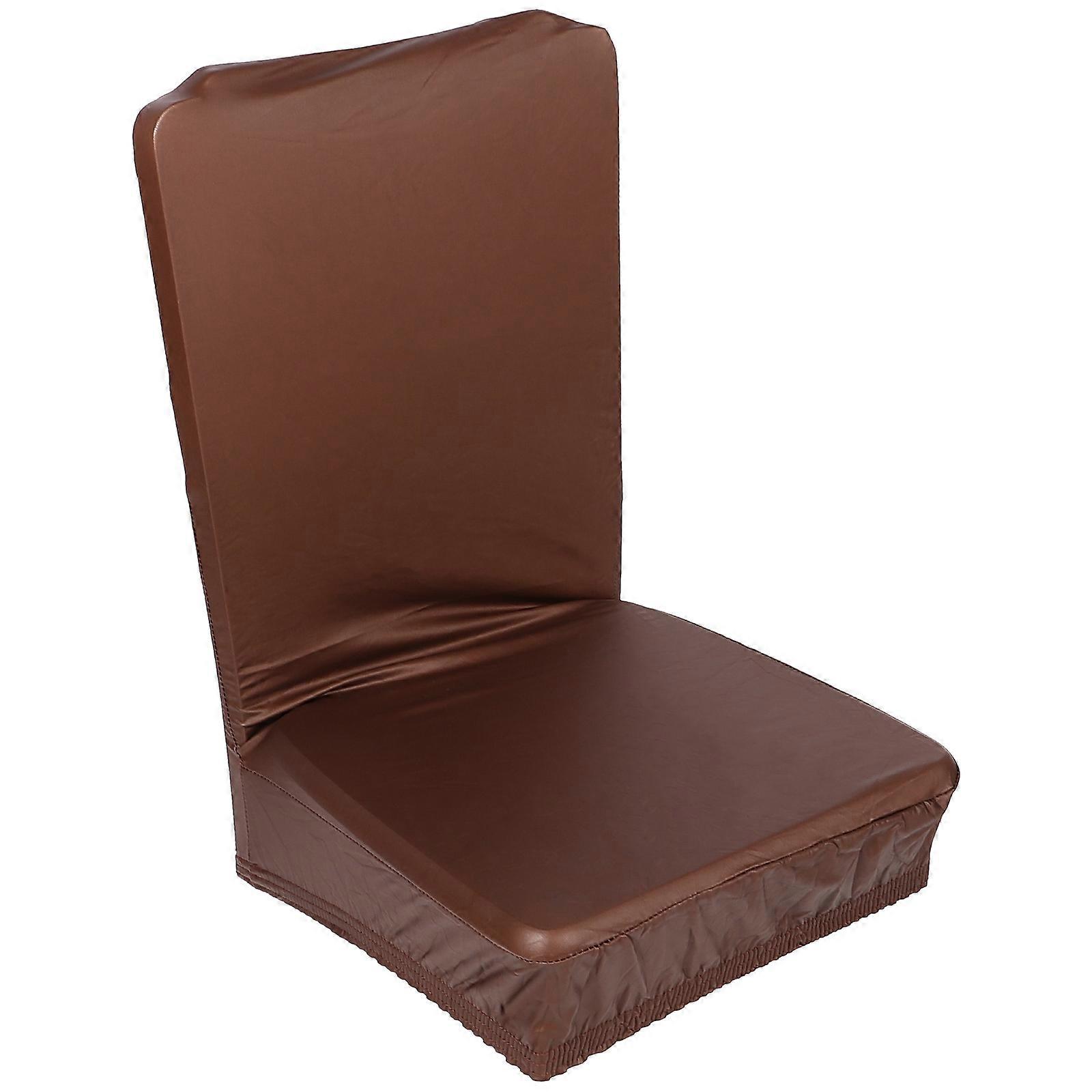 Pu Waterproof Chair Backrest Cover Banquet Chair Seat Cover Coffee Material Protective 1Pack