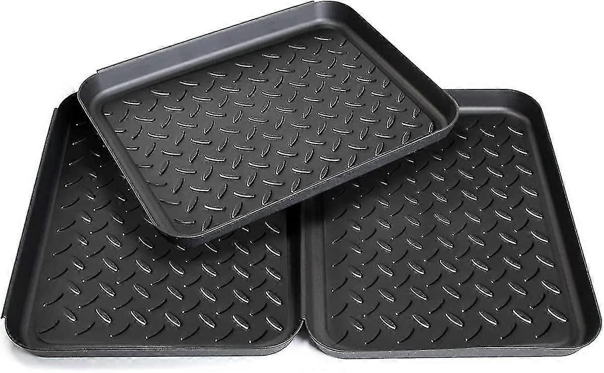 3Pcs Plastic Shoe Drip Tray 35x27x3cm for Entryway