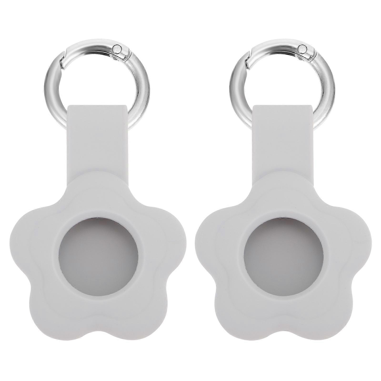 Key Fob Cover Silicone Device Circular Protection Home Use Grey with 2Pcs
