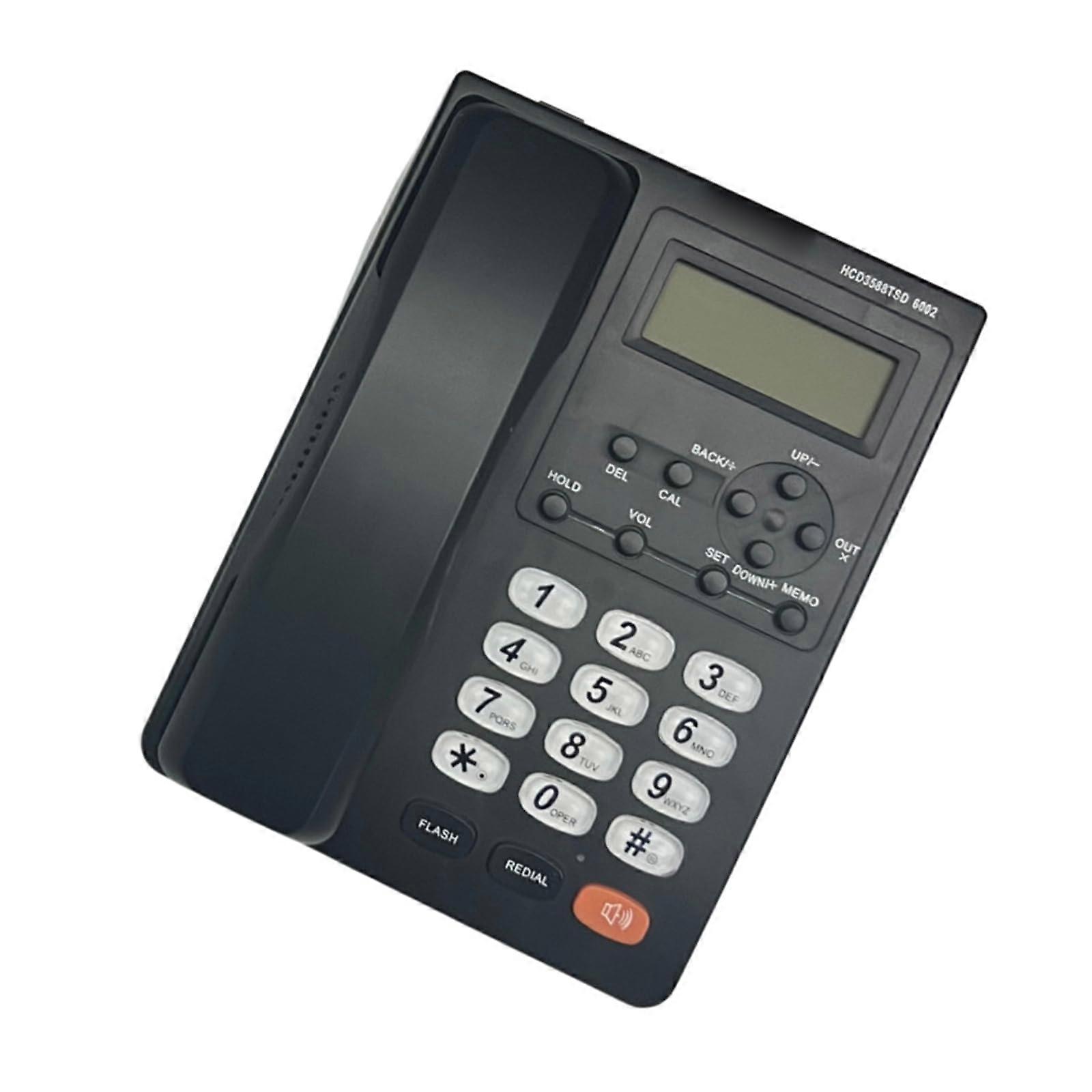Corded Landline English Telephone With Mute And Redial Function For Home Office Black