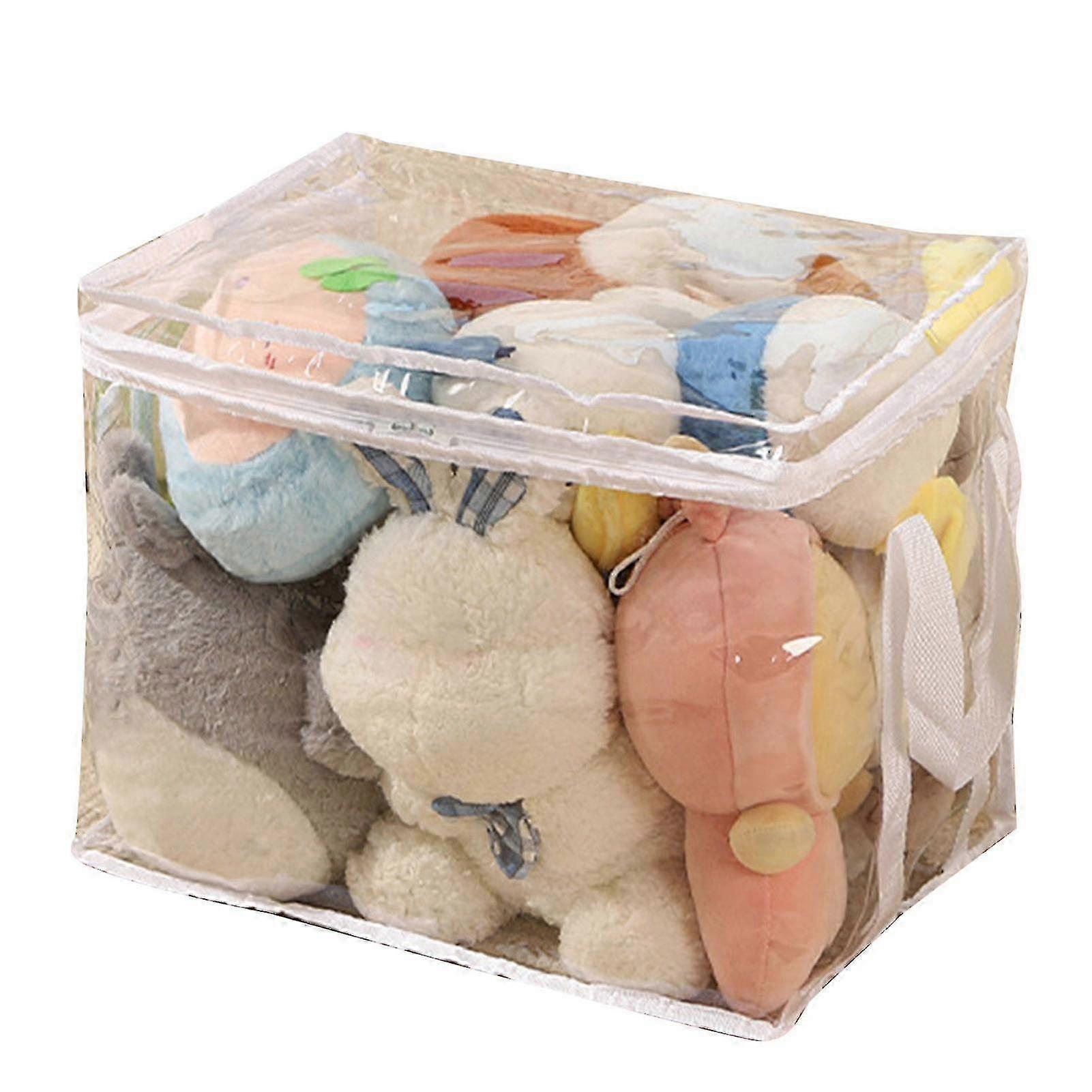 クリアおもちゃ収納オーガナイザーバッグ、再利用可能なPVCトラベル防水ジッパーバッグ - ホワイト