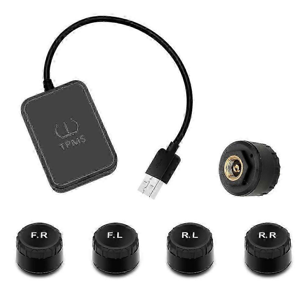 USB Android TPMS With Sensors Tire Pressure Monitoring Alarm System Exchange Wireless Transmission Tyre Pressure Monitoring System