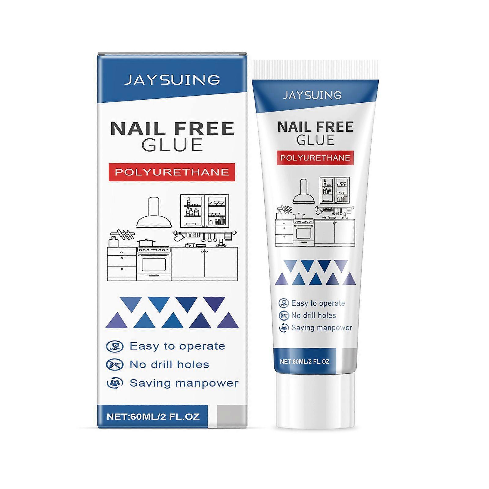 Jaysuing No Nail Glue Strong & Durable Adhesive for Home Use on Wood, Metal, Ceramic, Plastic