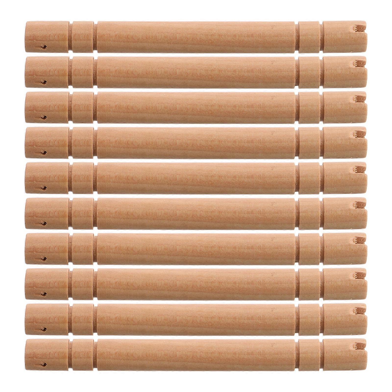 Wooden Round Fan Handles for Crafting with Comfortable Grip Beige Color Great for DIY Projects and Dance Performances 10pcs