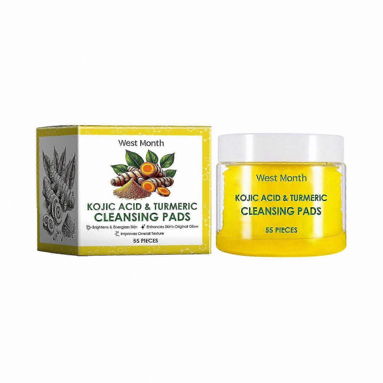 Exfoliating Cleansing Pads with Kojic Acid, Turmeric for Face and Body, Unscented Skincare Solution