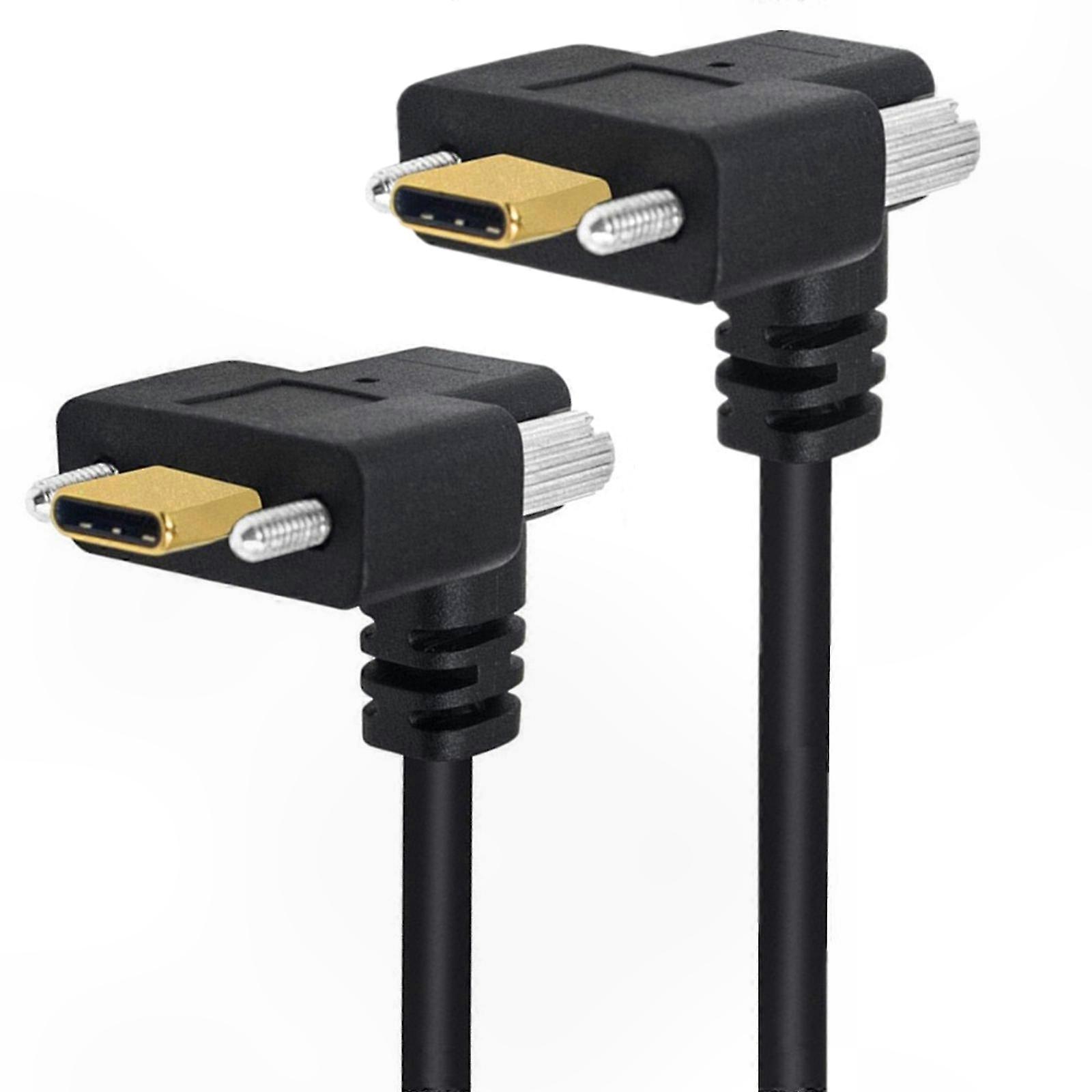 USB C 3.1 Male to Male Connector with Double Screw Locking, 10Gbps Data Transfer, 4K60Hz Video, and 5V3A Charging Support
