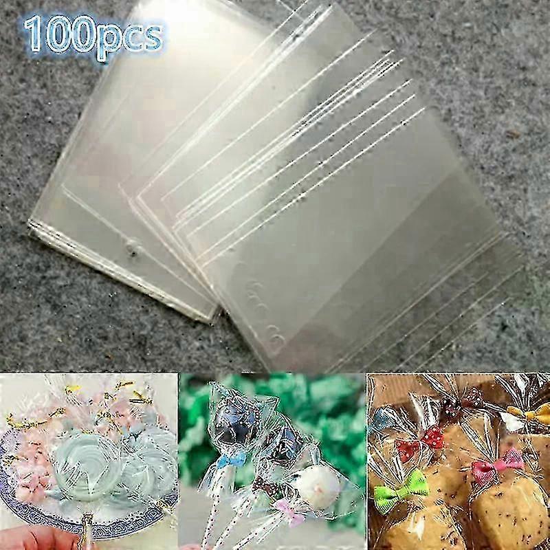 200Pcs Transparent Plastic Bags Fit For Candy Lollipop Cookie Pack...