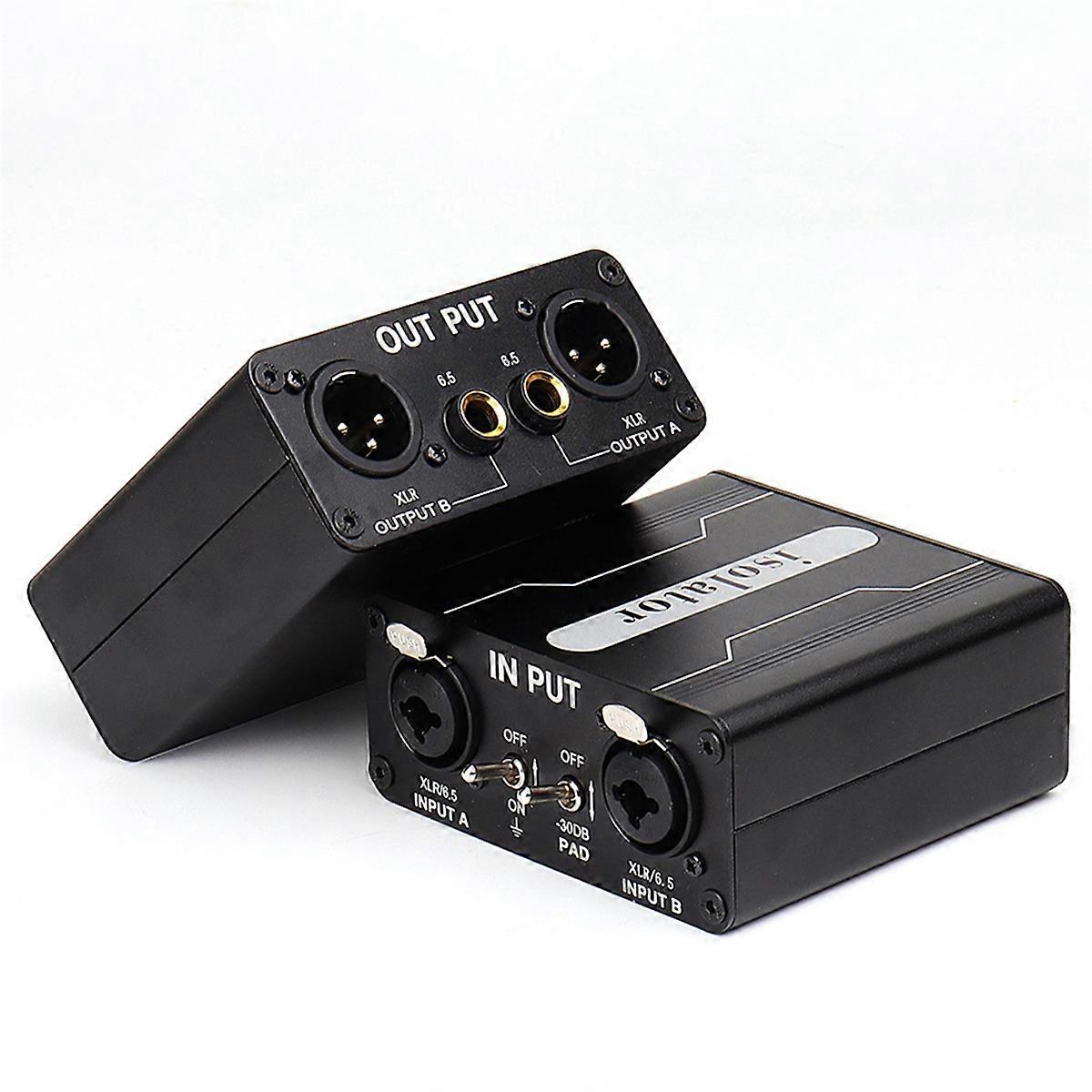 Dual-Channel 6.5 XLR Mixer Audio Isolator Current Sound Noise Mixer Microphone Common Ground Filter