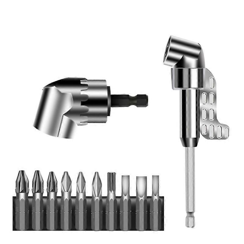 Right Angle Drill, Ternel 12pcs Angle Drill Right Angle Drill Bit Extension Screwdriver - Flexible Angle Driver Screwdriver Angle Driver