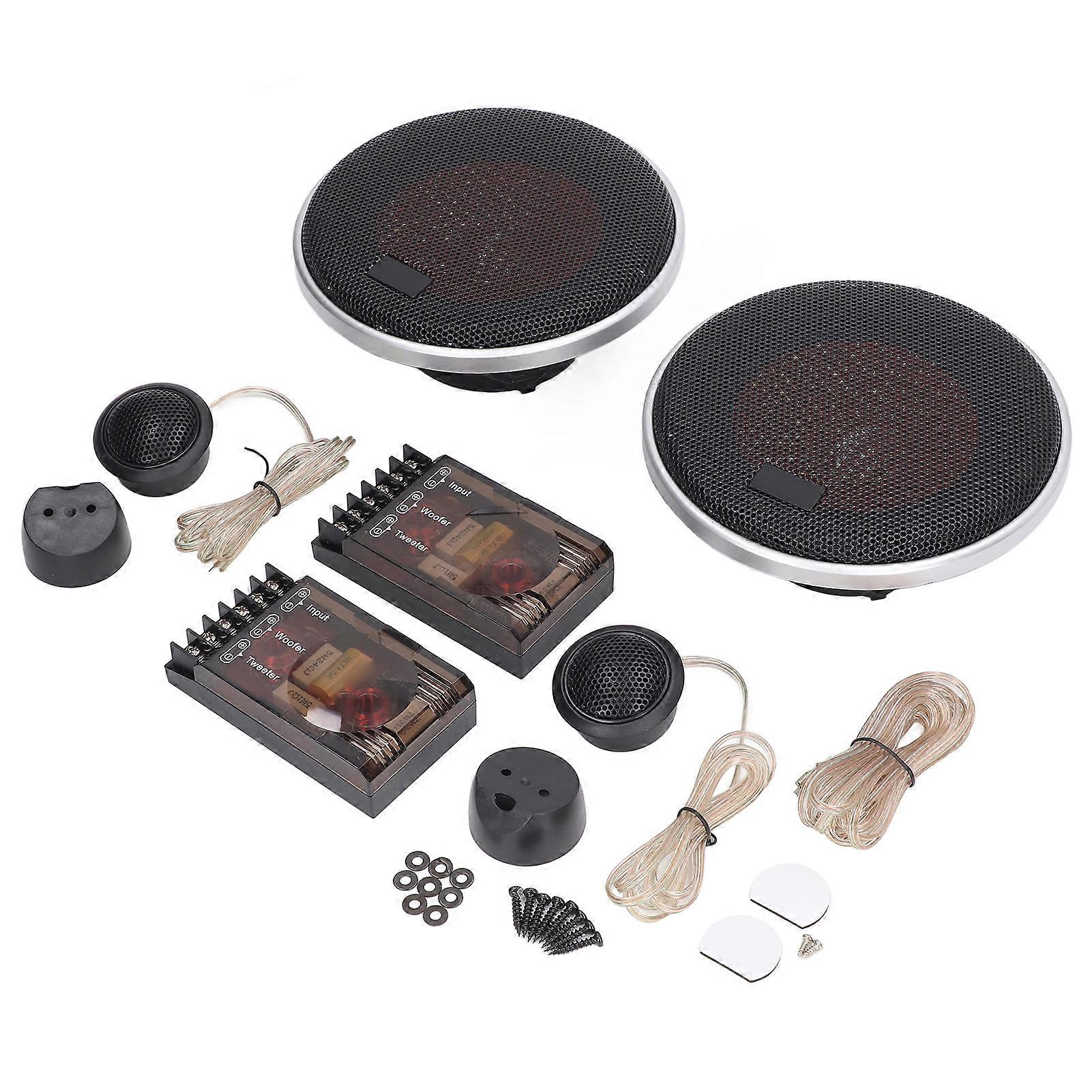 6.5in 2 Way Car Speaker Set 4 Ohms 300W RMS 92dB High Sensitivity