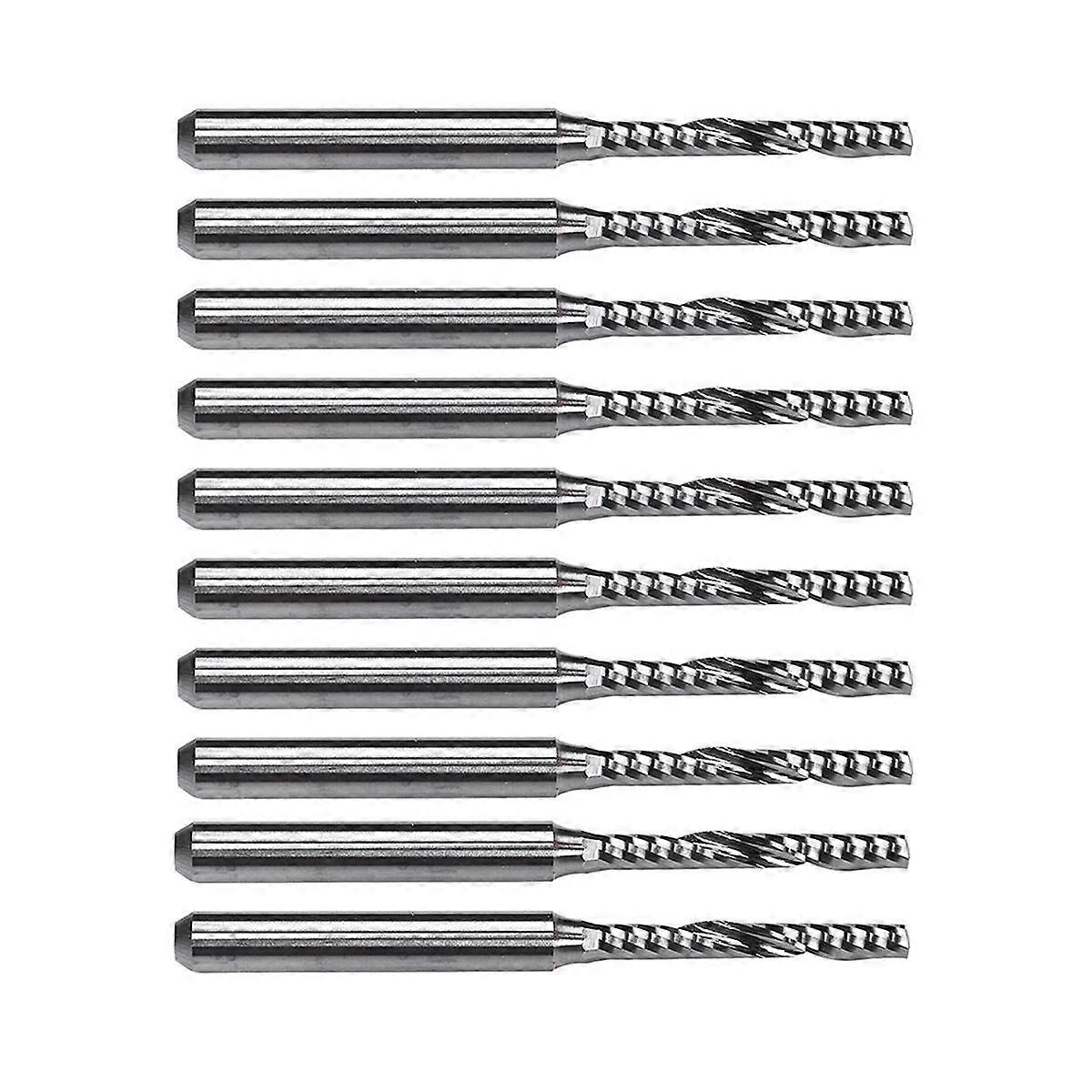 10 PCS 2mm x 15mm Carbide Single Flute End Router Bit for Engraving Machine