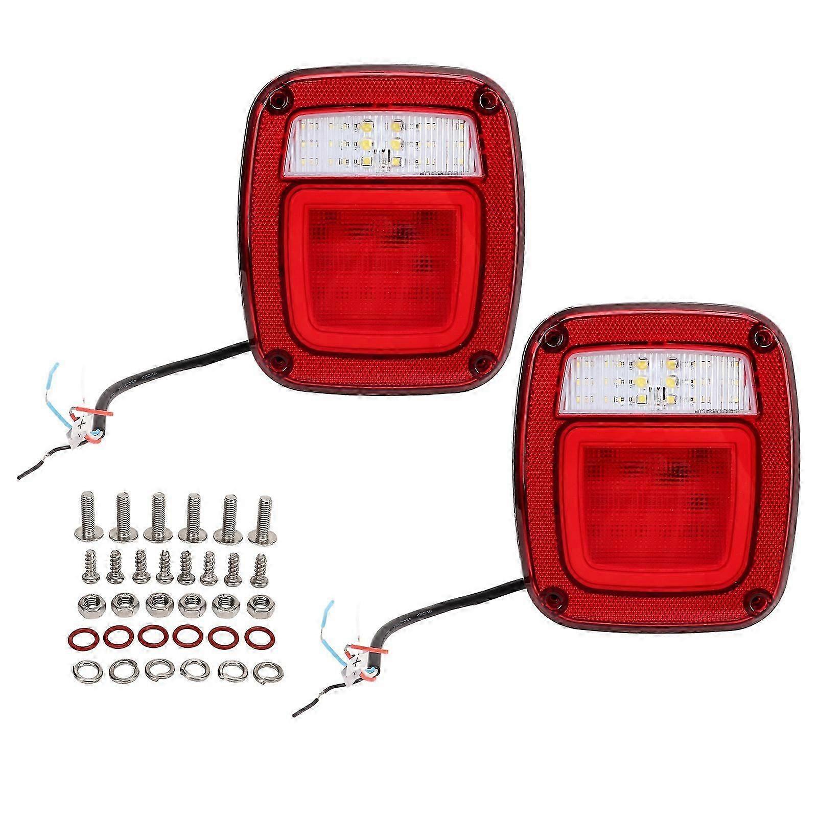 1pair Tail Light Assembly 12V LED Taillight Left Right Rear Brake LED Lamp for Wrangler CJ TJ YJ
