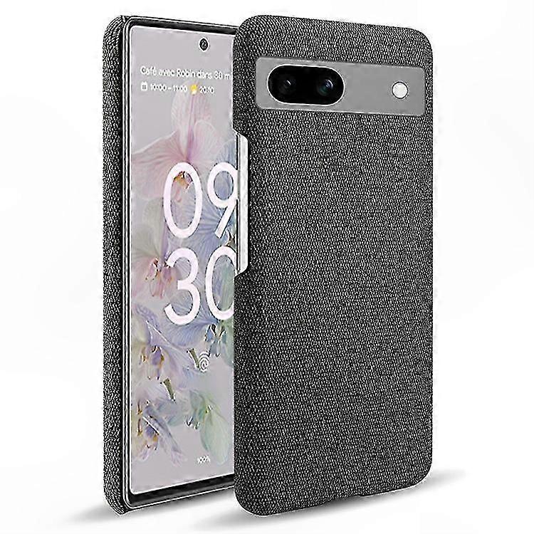 Non-slip Slim Hard PC+Cloth Case for Pixel 7a, Solid Color Anti-scratch Phone Cover