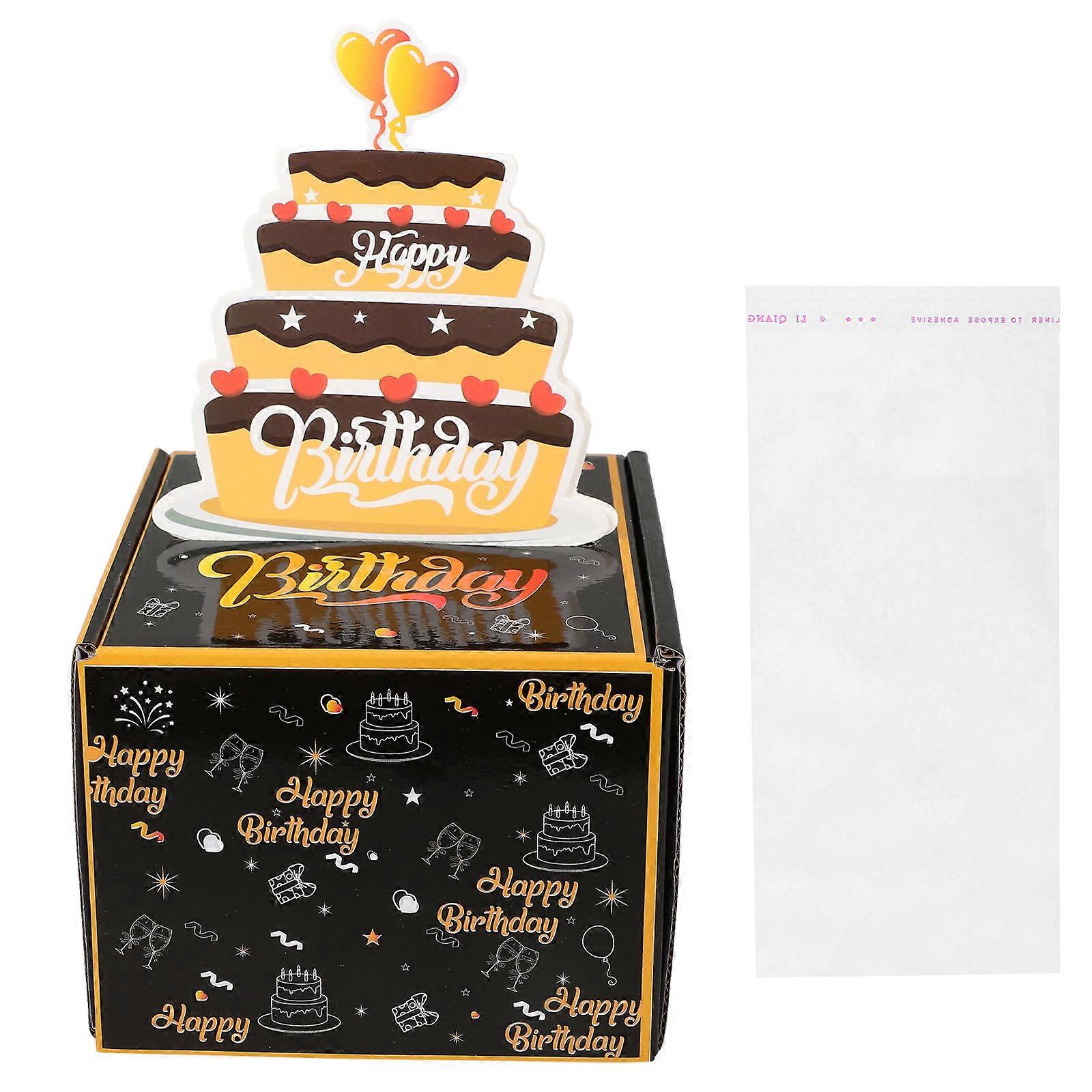 Birthday Theme Money Box for Cash Insert Celebration Multi Colored Paper Pvc 1 Set