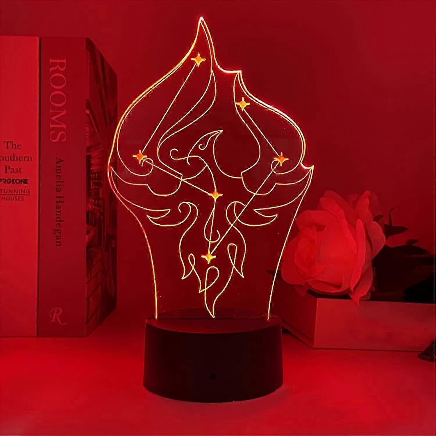 Night Lights Keqing Figure Anime Game 3D LED Table Lamp for Bedroom Decor Led Light