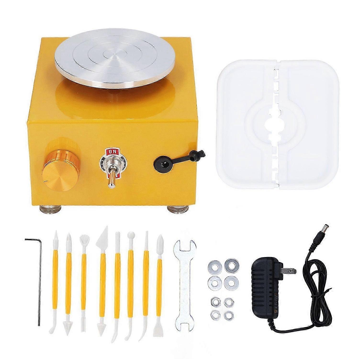 2025 Latest Model Mini Pottery Wheel Yellow Small Miniature School Teaching