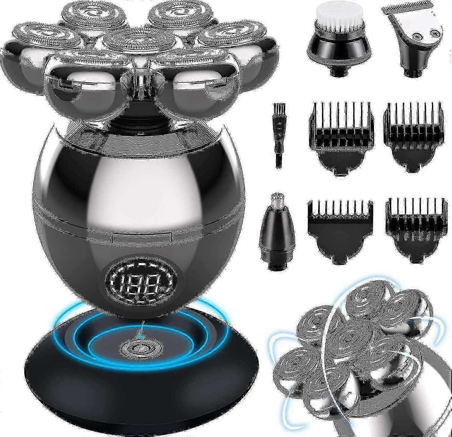 2025 Bald Men Shaver - 5-in-1 Electric Grooming Kit compatible Bald Men, Rotary Design Shaver