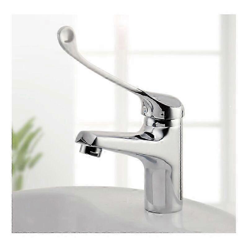 Wash basin mixer with medical handle, PMR bathroom faucet, chrome, silverg