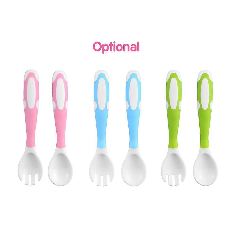 Baby Spoon & Fork Set with Case Bendable Non-Slip Handle 14x3cm