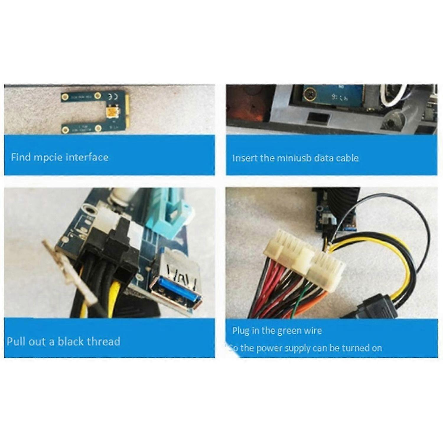 Mini PCIe vers PCI Express 16X Riser pour carte d'image externe pour ordinateur portable