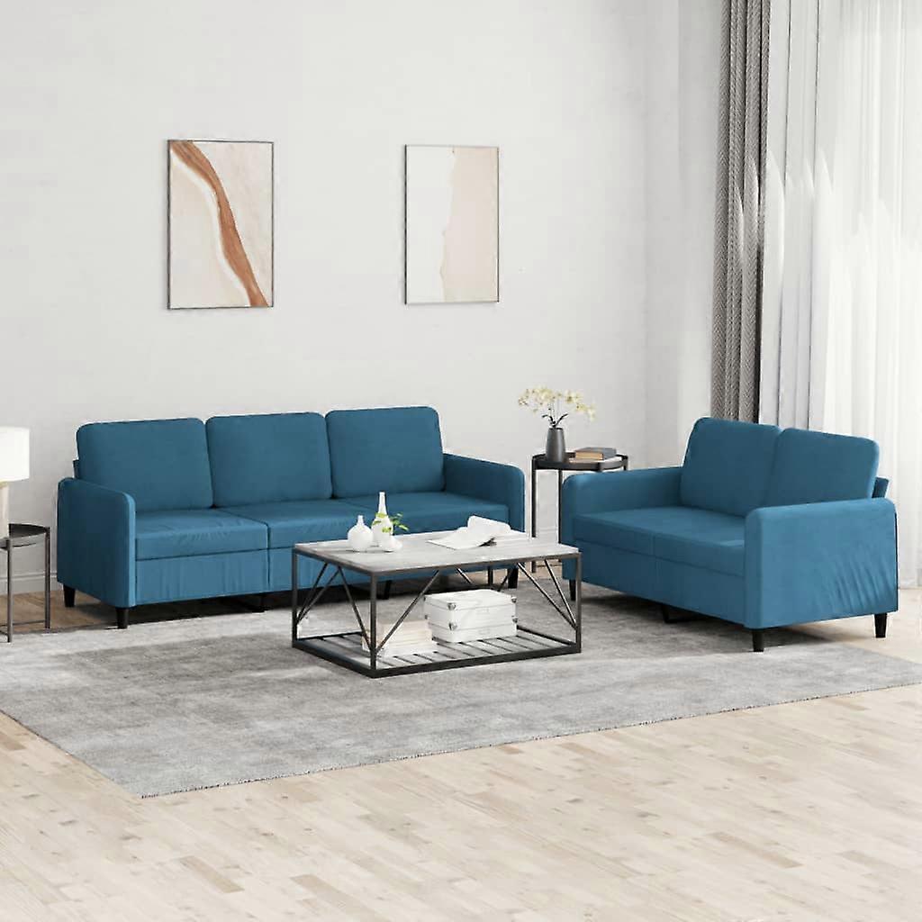 2-tlg. Sofagarnitur Blau Samt, SKU: 3202023