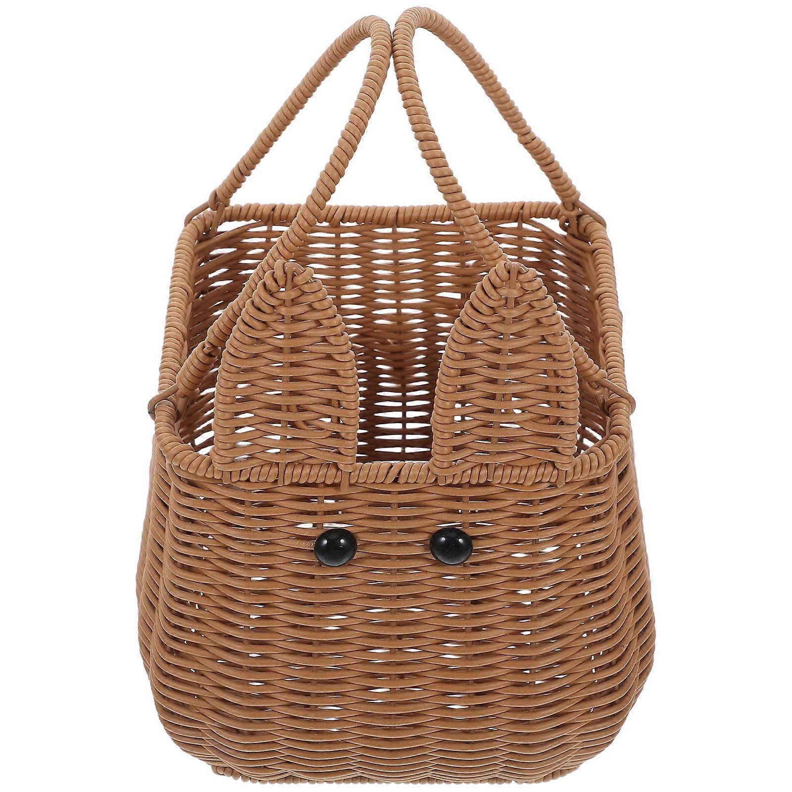 Handwoven Bunny Basket for Flower 2Pcs Easter Basket with Handle Storage